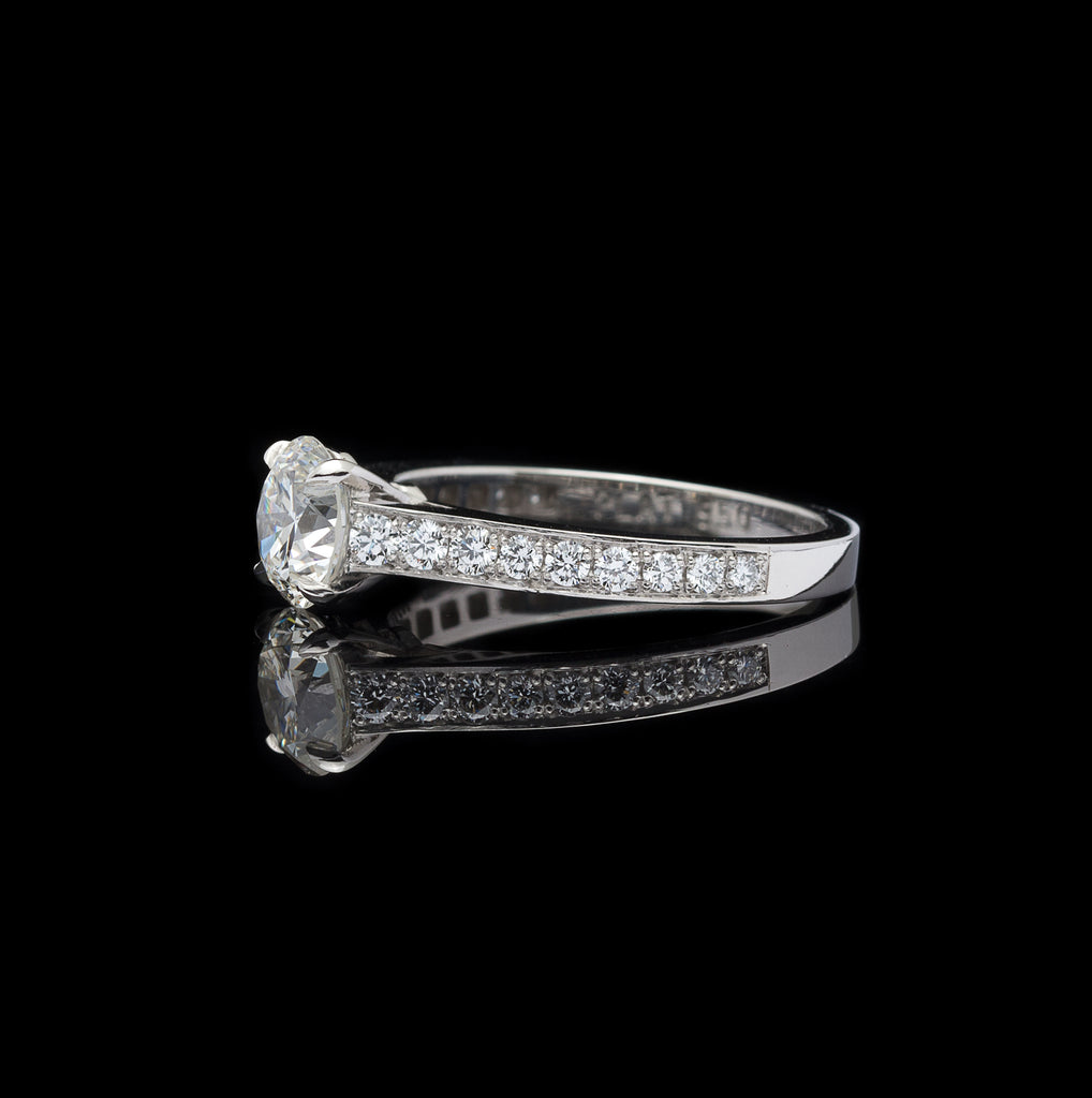GIA 1.06 D/VS2 in Custom Platinum & Diamond Ring