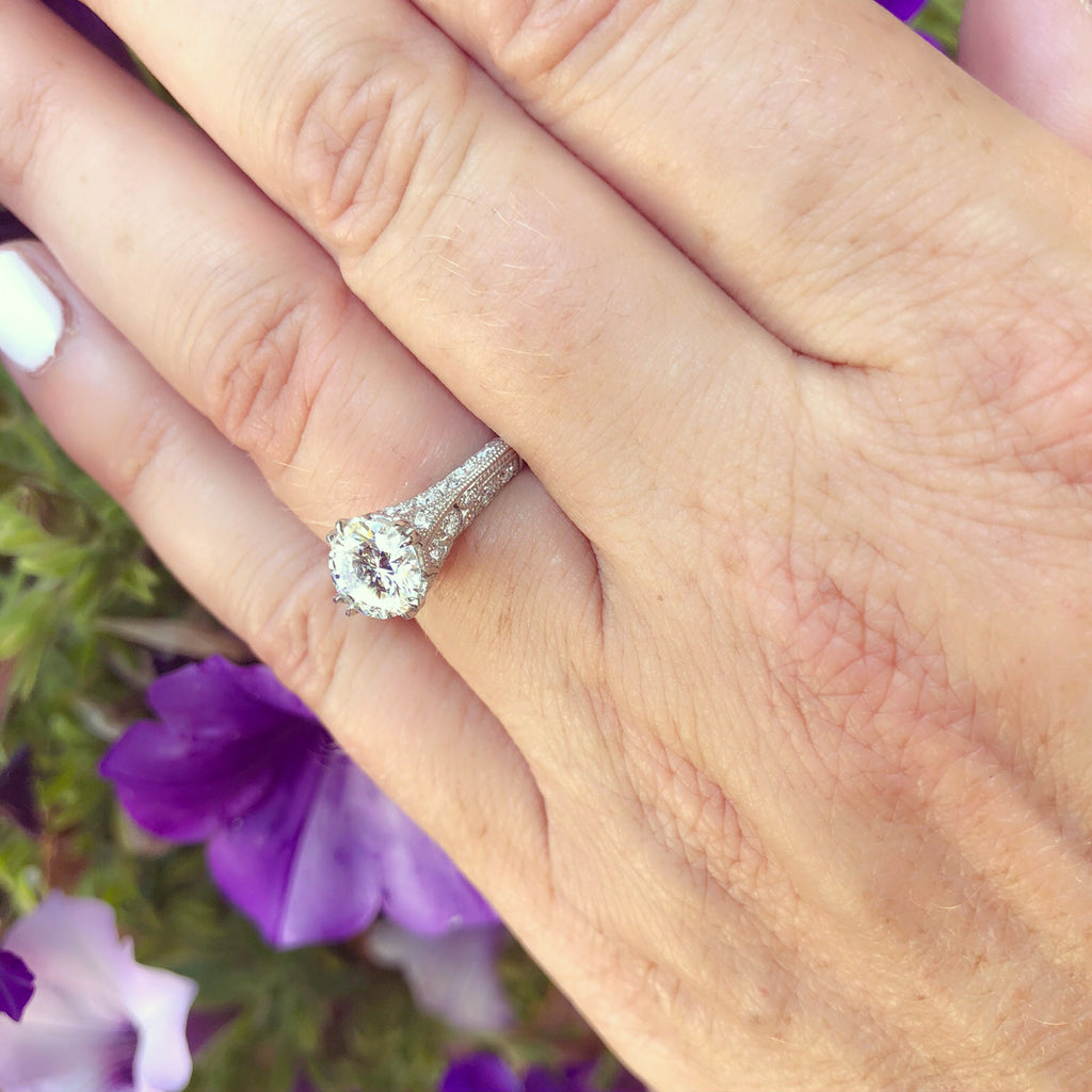 1.30ct I/VS1 GIA Round Brilliant Diamond Platinum Ring