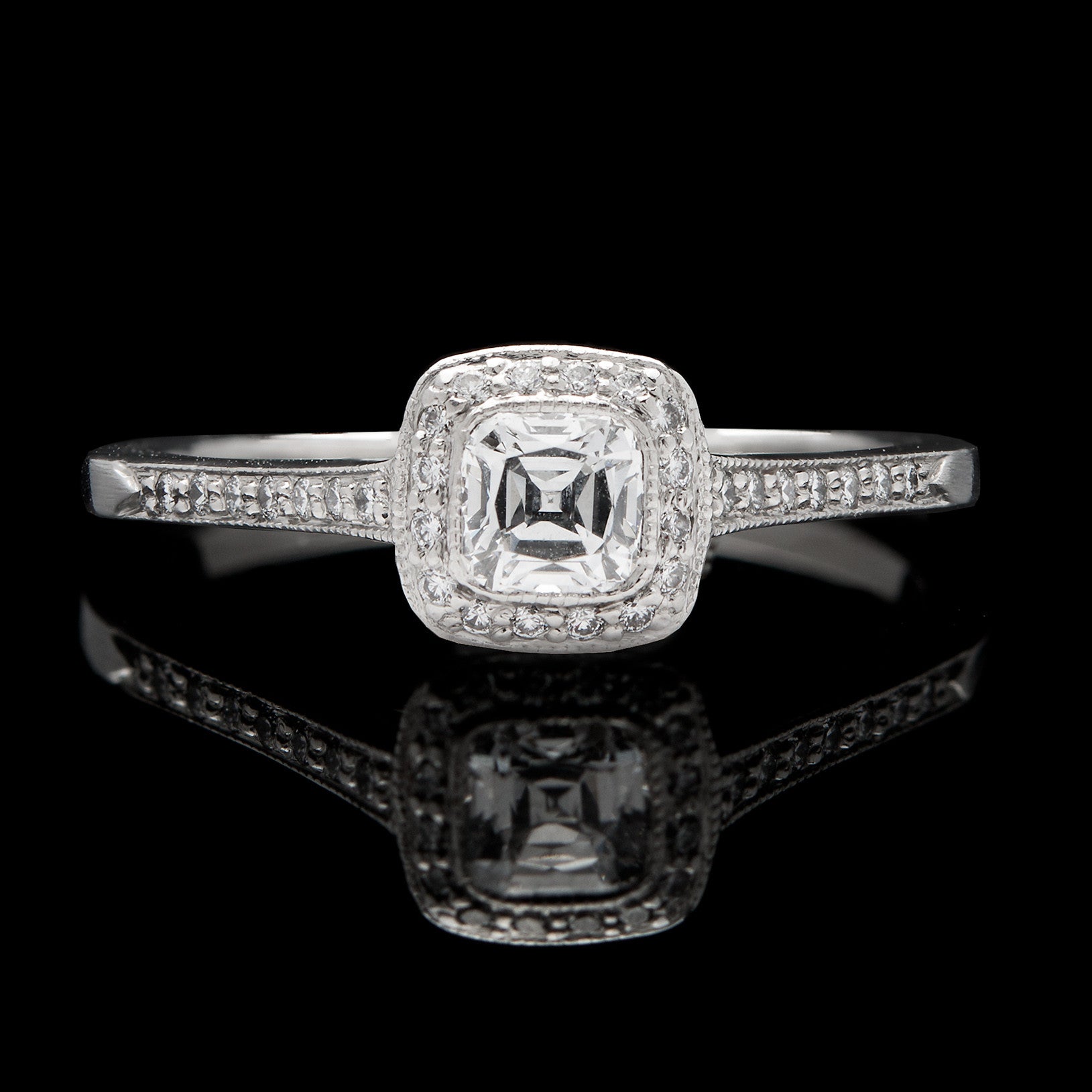 Tiffany \u0026 Co. Legacy Cushion Cut Diamond Platinum Ring - 66mint Fine Estate  Jewelry, image size:1629x1629