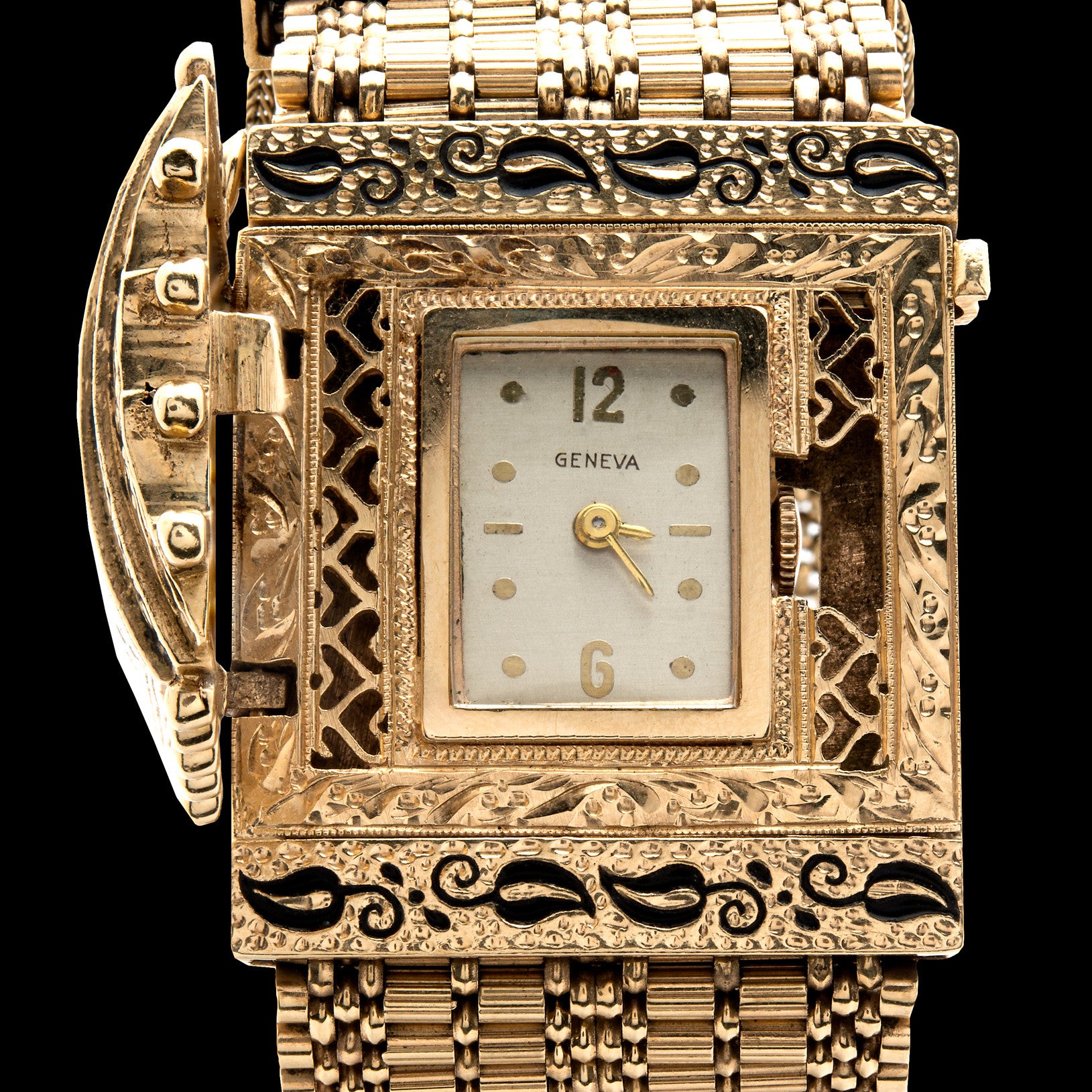 Victorian Style Gold Mesh Geneva Bracelet Watch - 66mint  display picture 1