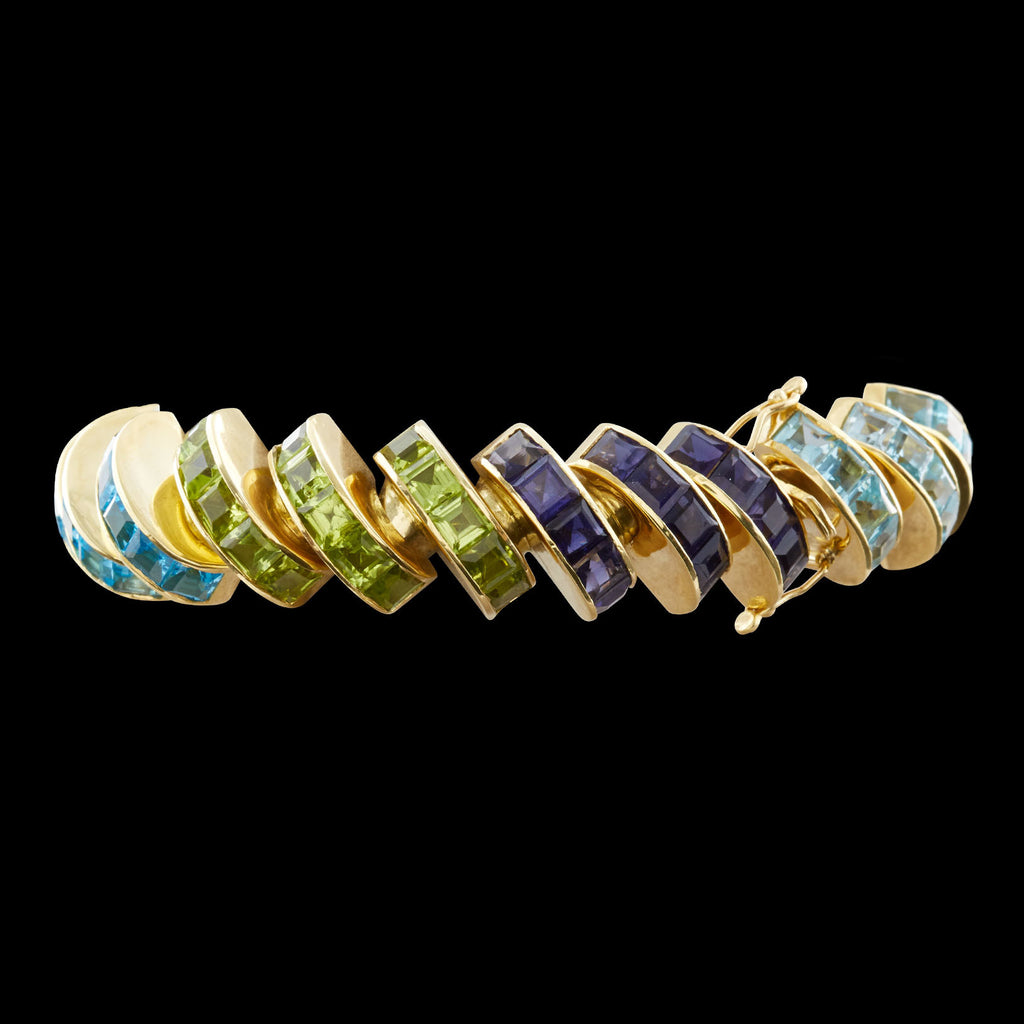 Estate Multi Gem Gold Bracelet Price Upon Request 66mint Fine Estate Jewelry