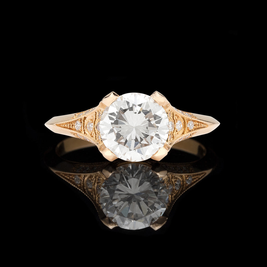 Custom French Ring Featuring GIA 1.53 F/VS1