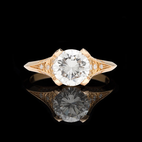 Custom French Ring Featuring GIA 1.53 F/VS1