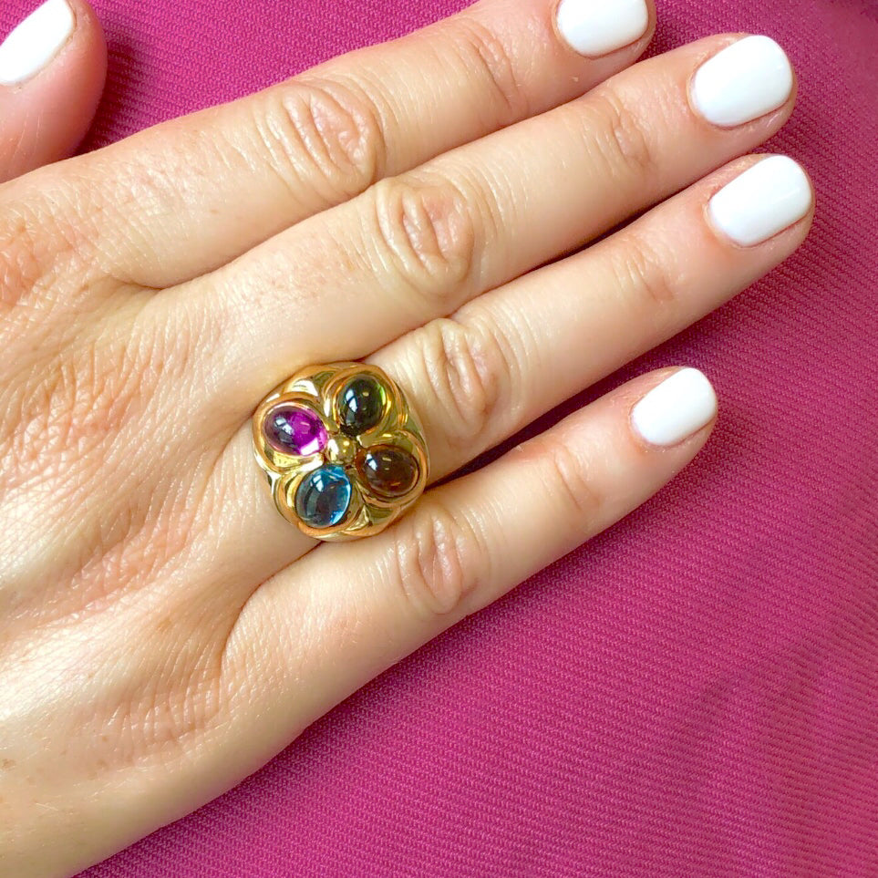 Bulgari Semi-Precious Gemstone Ring, Italy