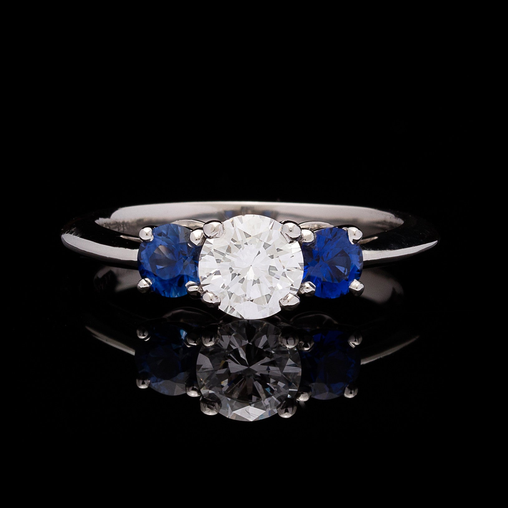 Tiffany Diamond Sapphire 3-stone Ring - Main Image