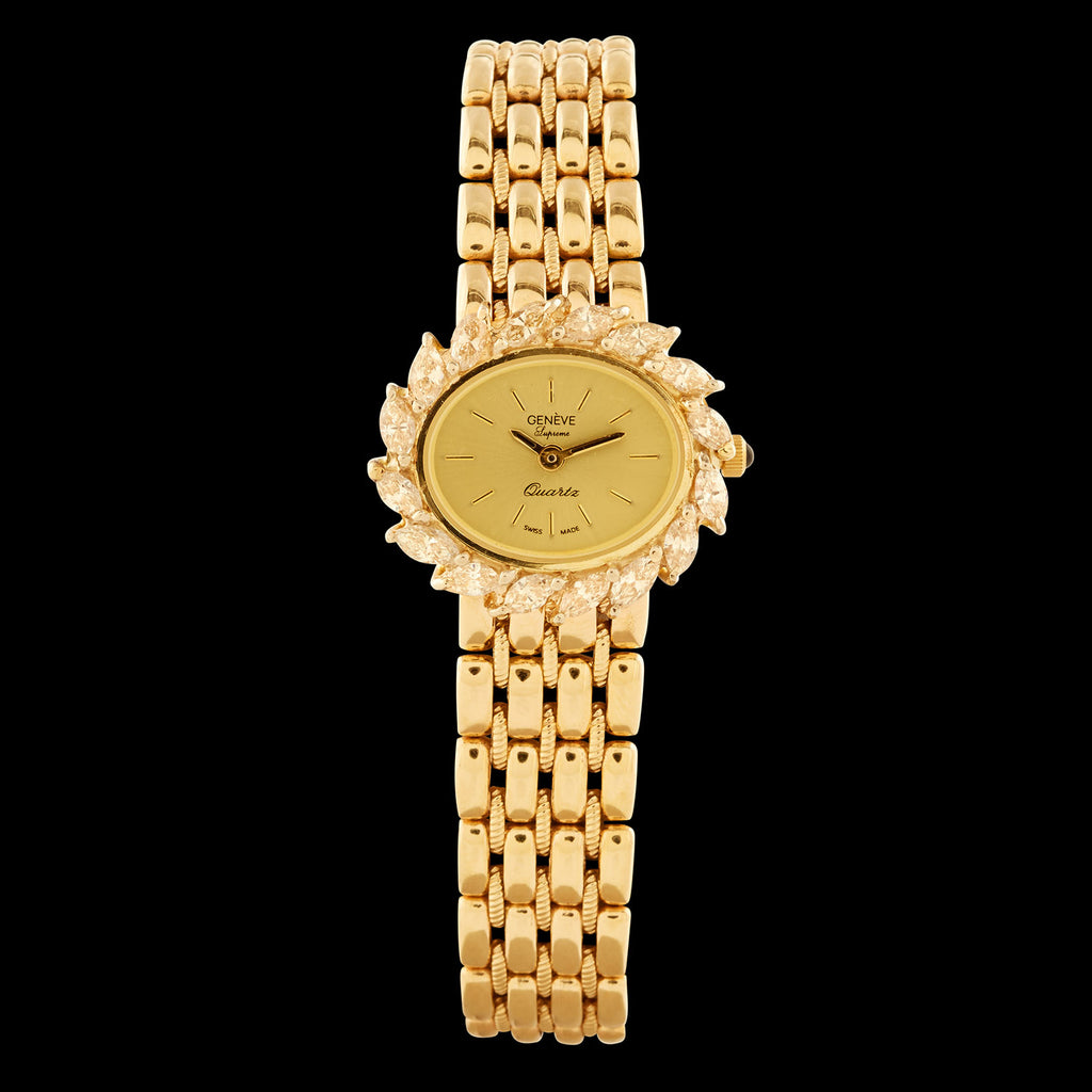 Geneve Ladies Watch with Diamond Bezel