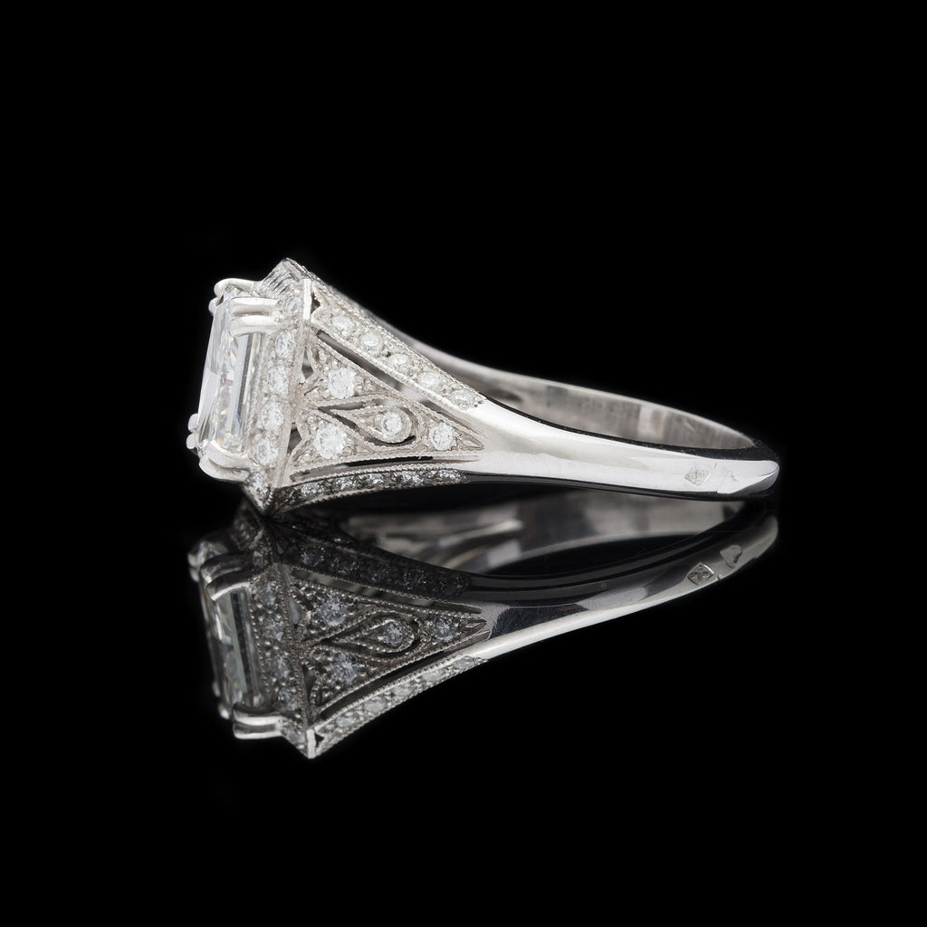 Extraordinary 1.71ct Radiant Cut Diamond in Custom French Platinum Ring