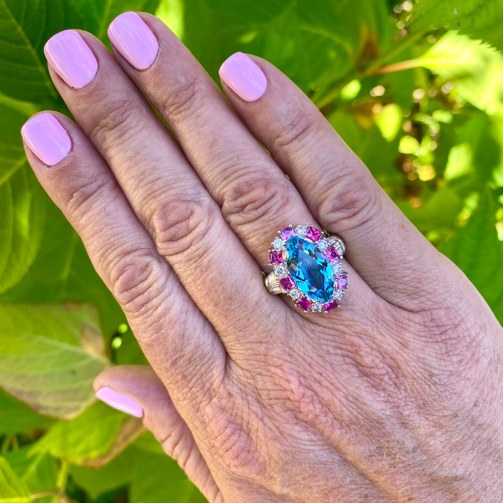 Aquamarine Diamond Ruby Ring1
