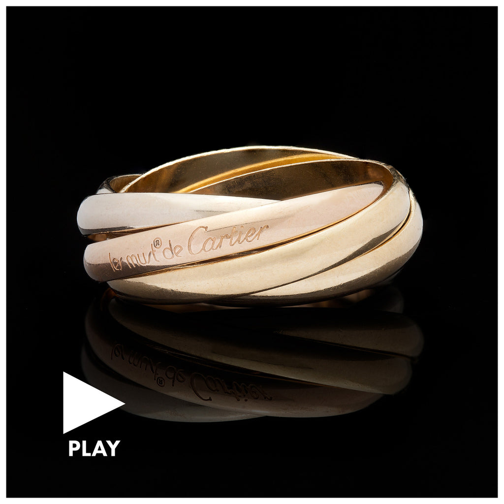 les must de Cartier Trinity Tri-Gold 5 Band Ring - 66mint Fine