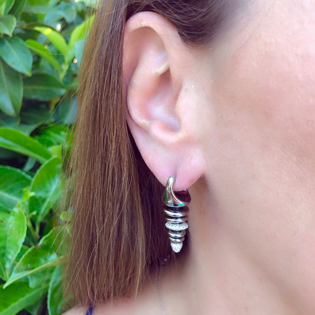 18ky White Gold & Diamond Earrings by Mattia Cielo