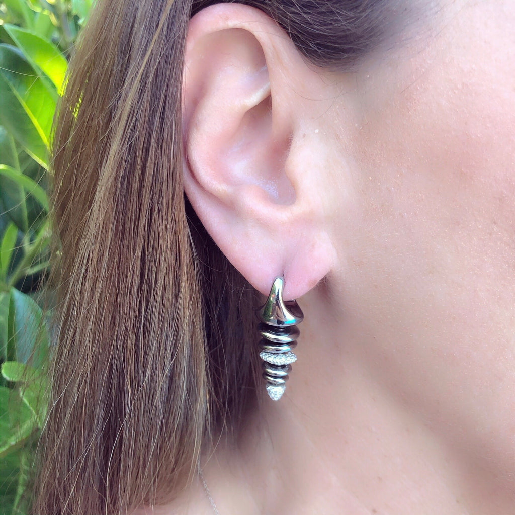 18ky White Gold & Diamond Earrings by Mattia Cielo