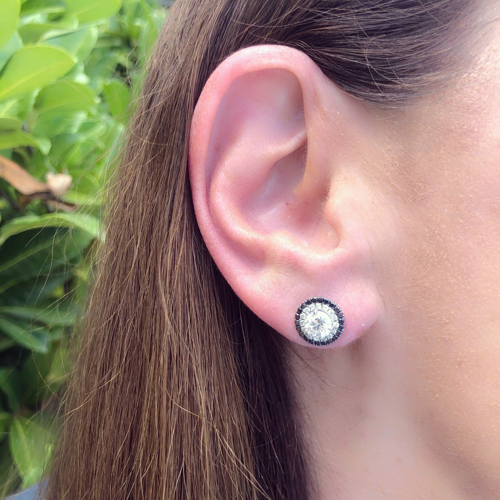 GIA Diamond Halo Stud Earrings