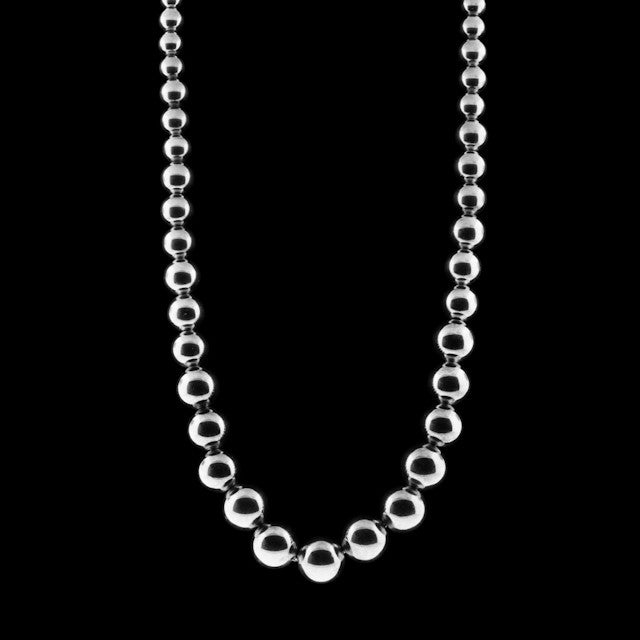 Tiffany & Co. Sterling Silver Graduated Bead Necklace 66mint Fine Estate Jewelry