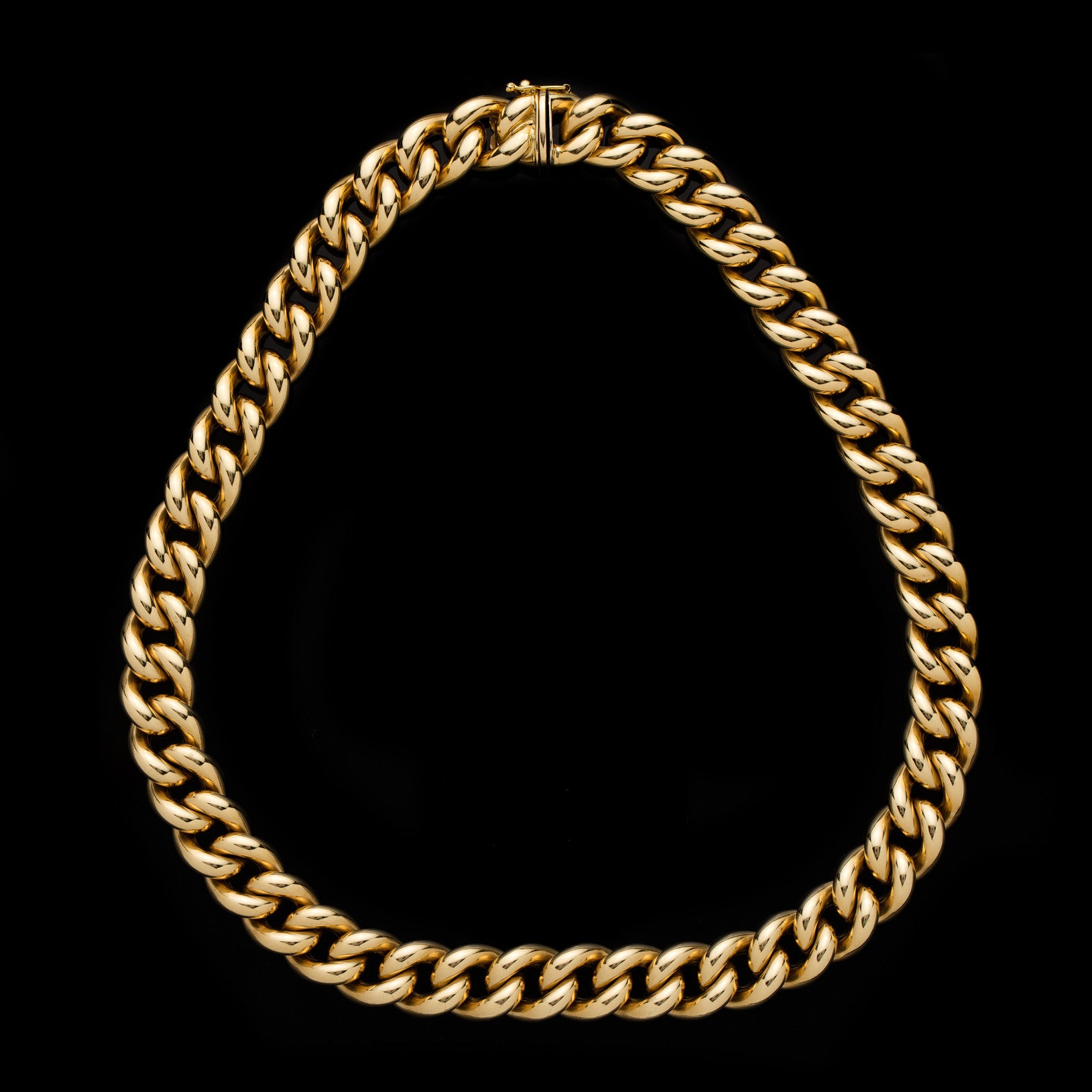 Vintage 18k Yellow Gold Curb Link Necklace, Italy 66mint Fine