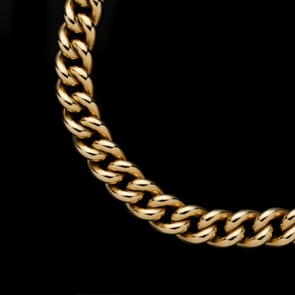 Vintage 18k Yellow Gold Curb Link Necklace, Italy