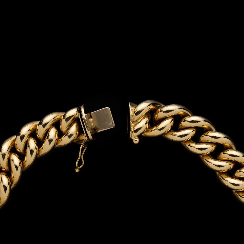 Vintage 18k Yellow Gold Curb Link Necklace, Italy