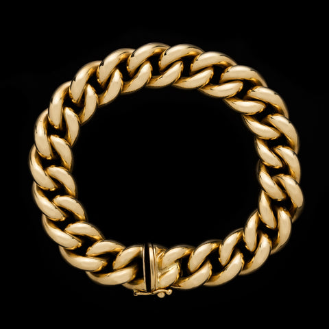 Vintage 18k Yellow Gold Curb Link Bracelet, Italy