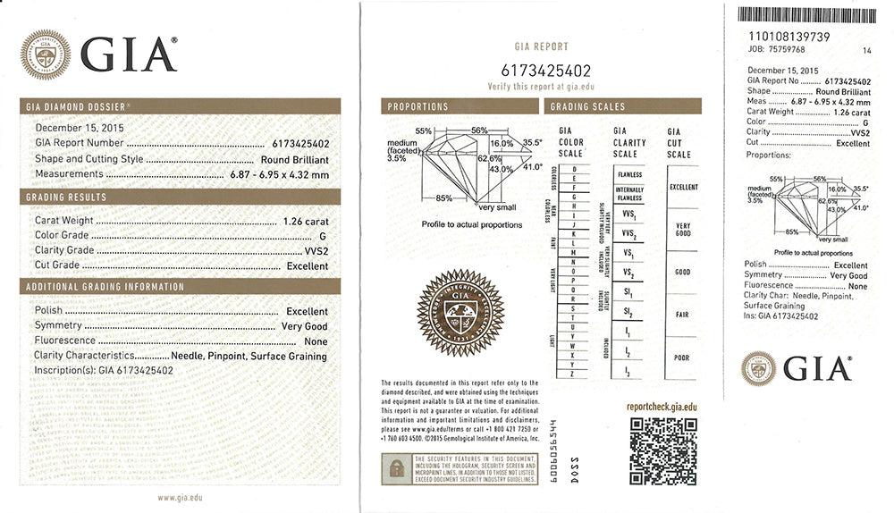 GIA 1.26-ct G/VVS2 Diamond & Sapphire Engagement Ring