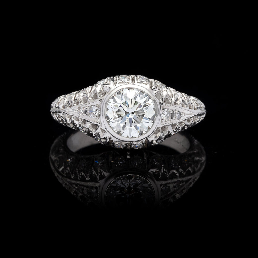 GIA 1.13-ct G/SI2 Diamond Platinum Engagement Ring