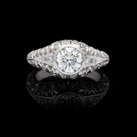 GIA 1.13-ct G/SI2 Diamond Platinum Engagement Ring