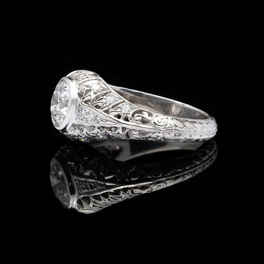 GIA 1.13-ct G/SI2 Diamond Platinum Engagement Ring