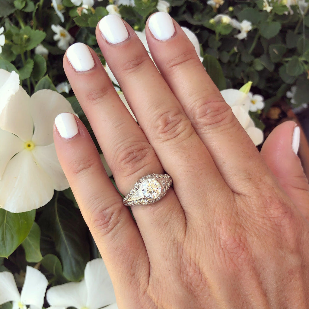 GIA 1.13-ct G/SI2 Diamond Platinum Engagement Ring