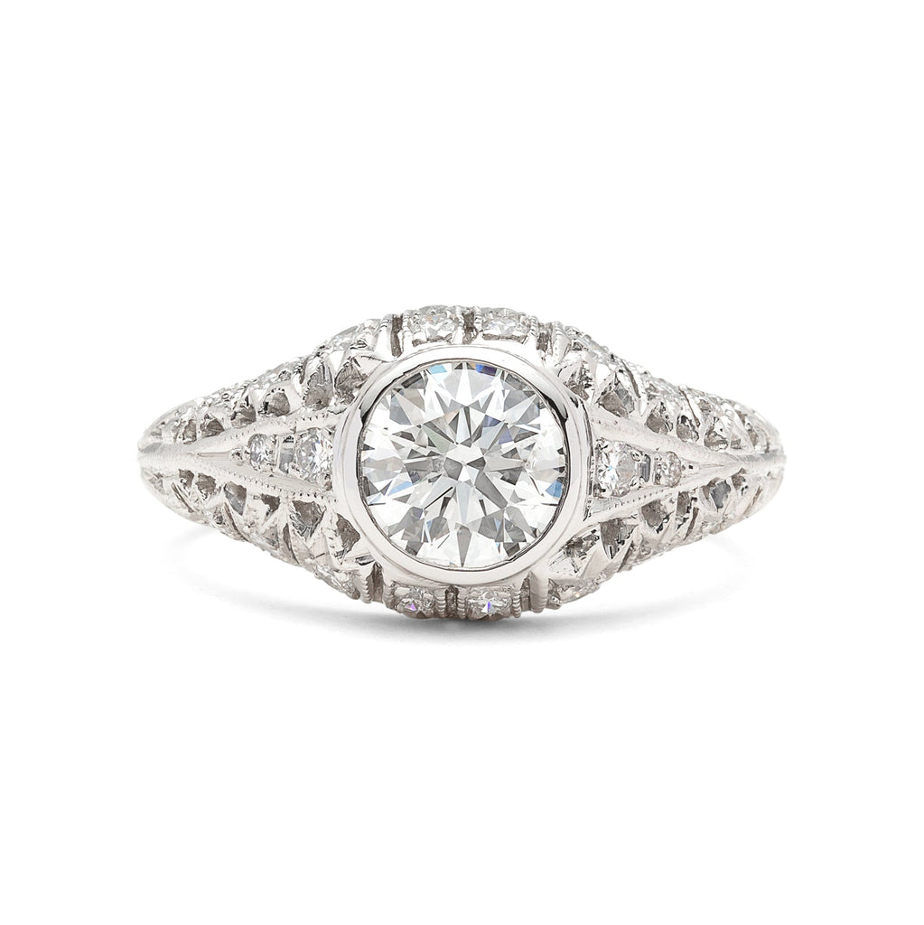 GIA 1.13-ct G/SI2 Diamond Platinum Engagement Ring