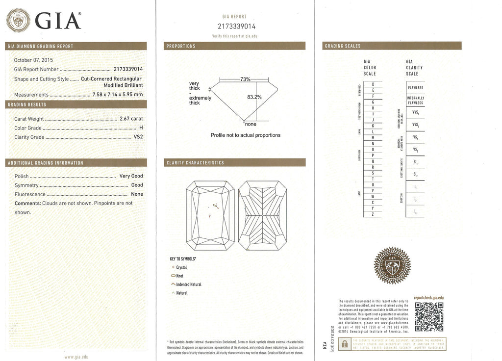 GIA 2.67-ct H/VS2 Radiant Cut Loose Diamond