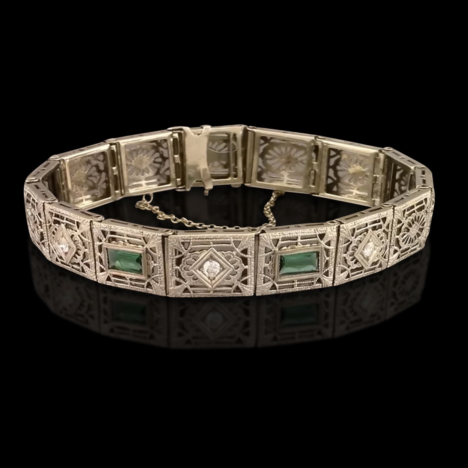 Art Deco Filigree Bracelet circa 1920s 66mint Fine Estate Jewelry