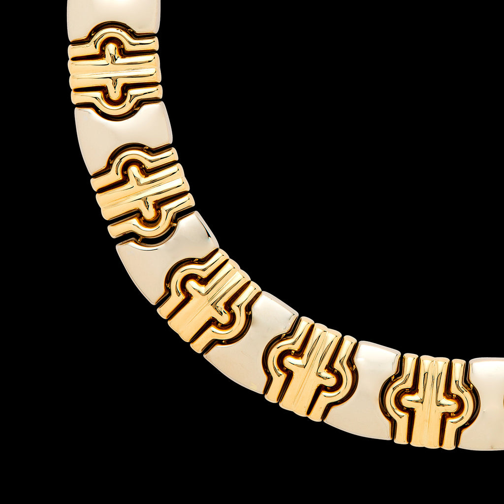 18k Bi-Color Gold Collar Necklace, Italy