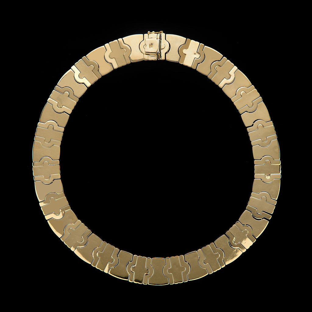 18k Bi-Color Gold Collar Necklace, Italy