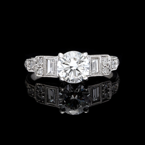 GIA 0.95-ct E/VS2 Diamond Platinum Engagement Ring
