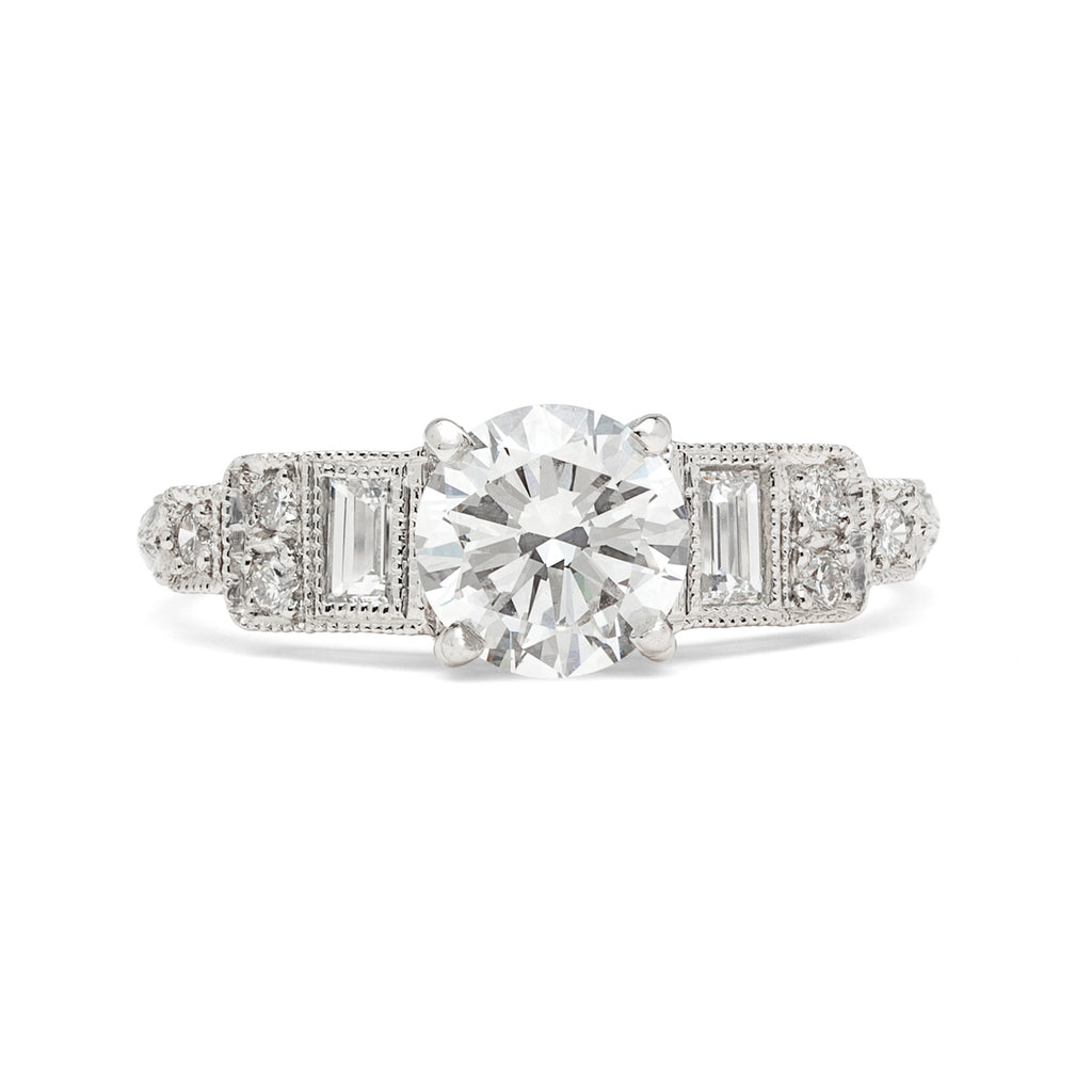 GIA 0.95-ct E/VS2 Diamond Platinum Engagement Ring