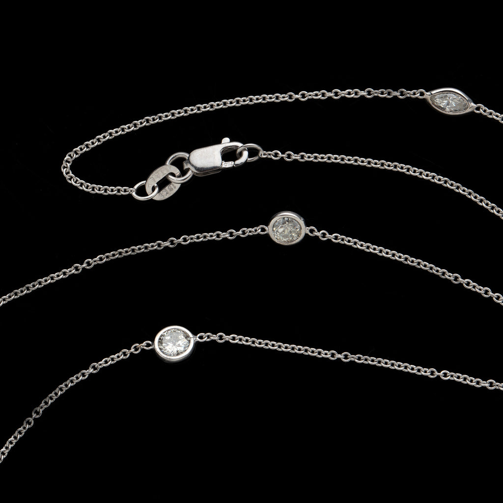 36" Diamonds By The Yard Necklace Featuring Rounds & Marquises