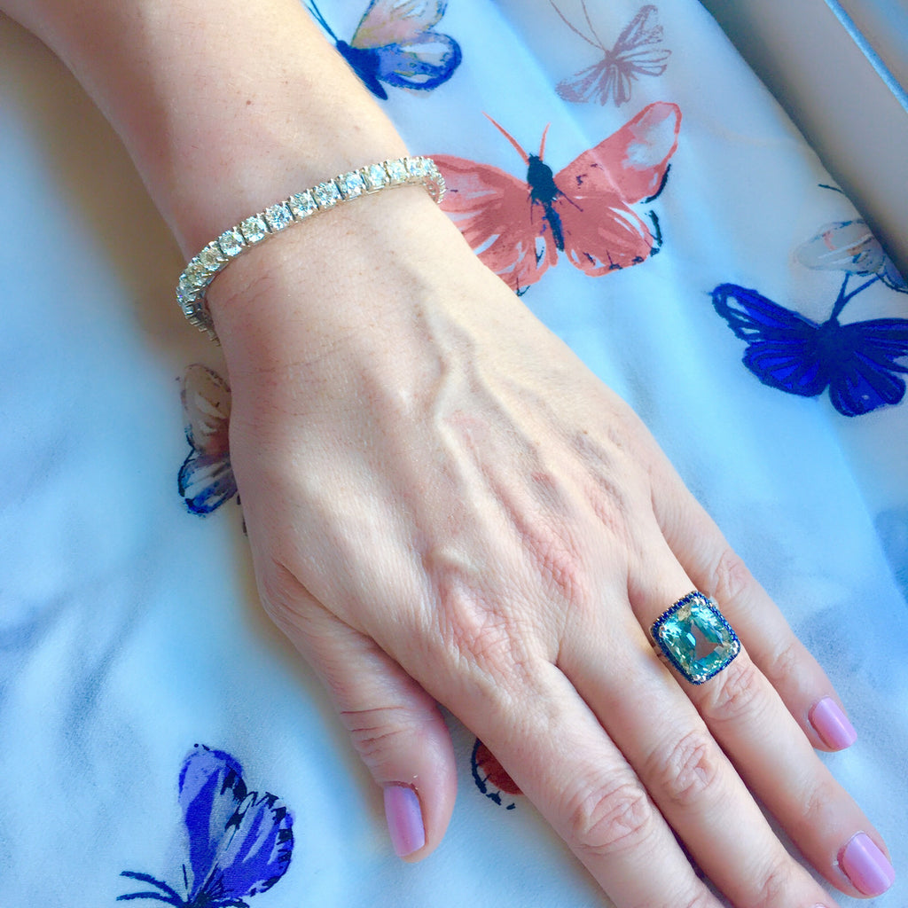 Aquamarine and Sapphire Ring