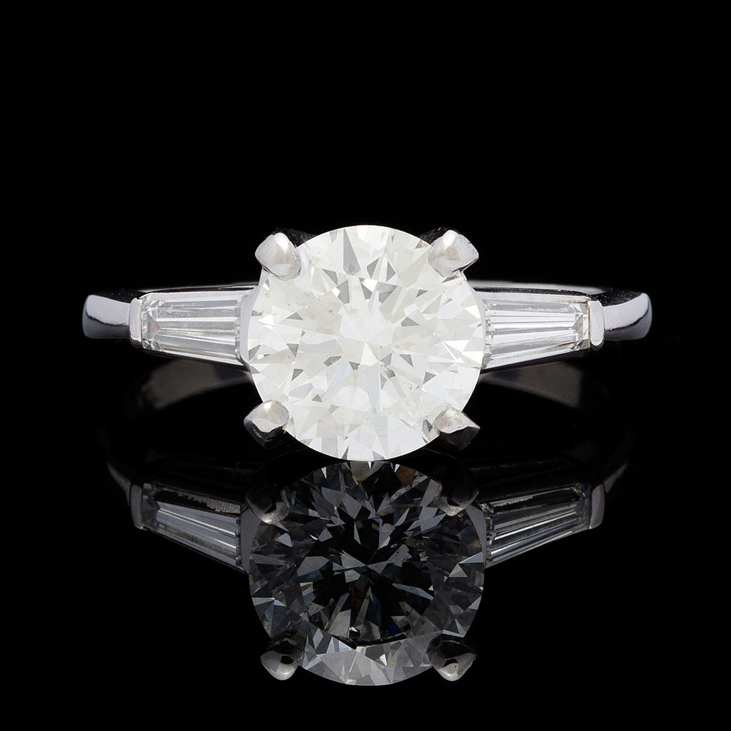 2.01 Carat GIA K/SI1 Round Brilliant Diamond Platinum Ring