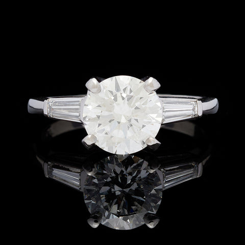 2.01 Carat GIA K/SI1 Round Brilliant Diamond Platinum Ring