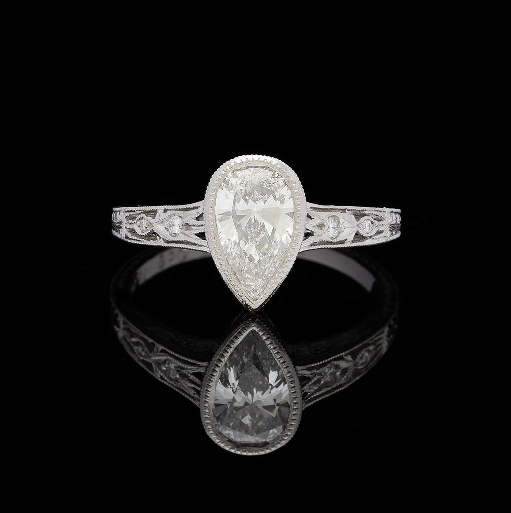 1.01-ct Pear Shape Diamond Platinum Ring