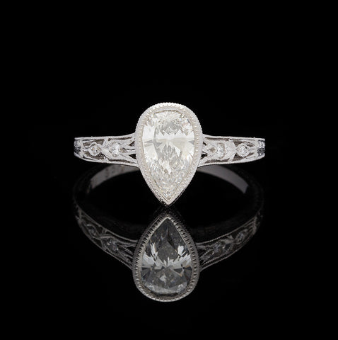 1.01-ct Pear Shape Diamond Platinum Ring