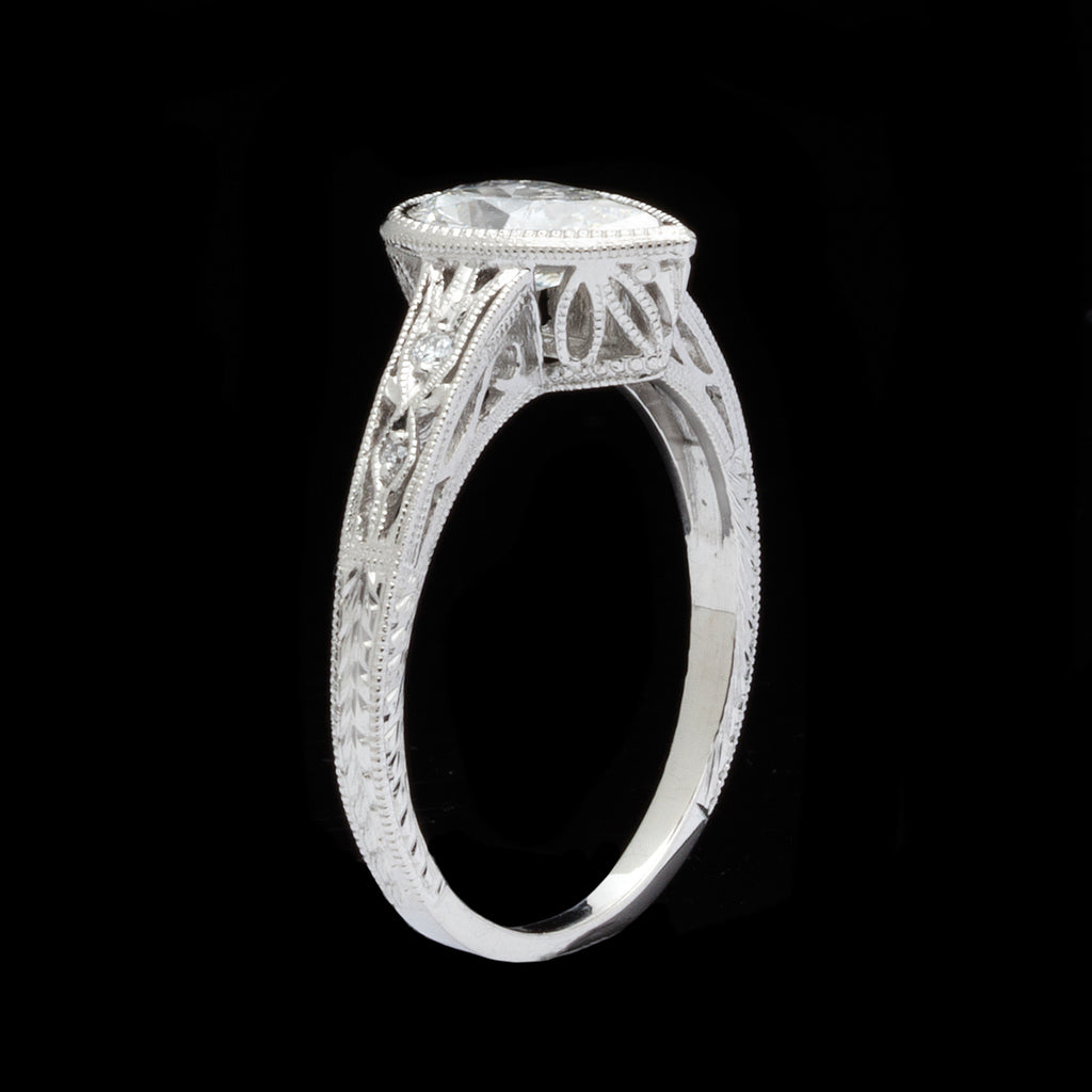 1.08-ct Pear Shape Diamond Platinum Ring