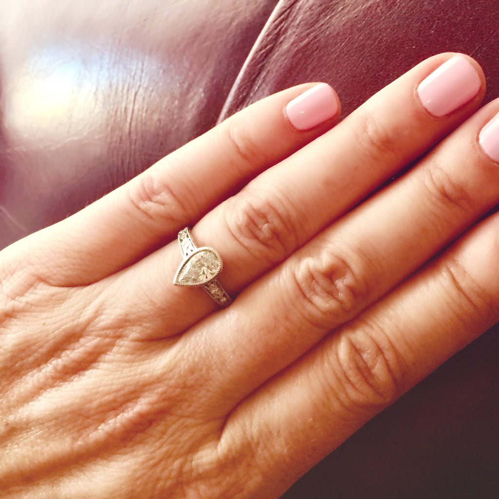 1.01-ct Pear Shape Diamond Platinum Ring