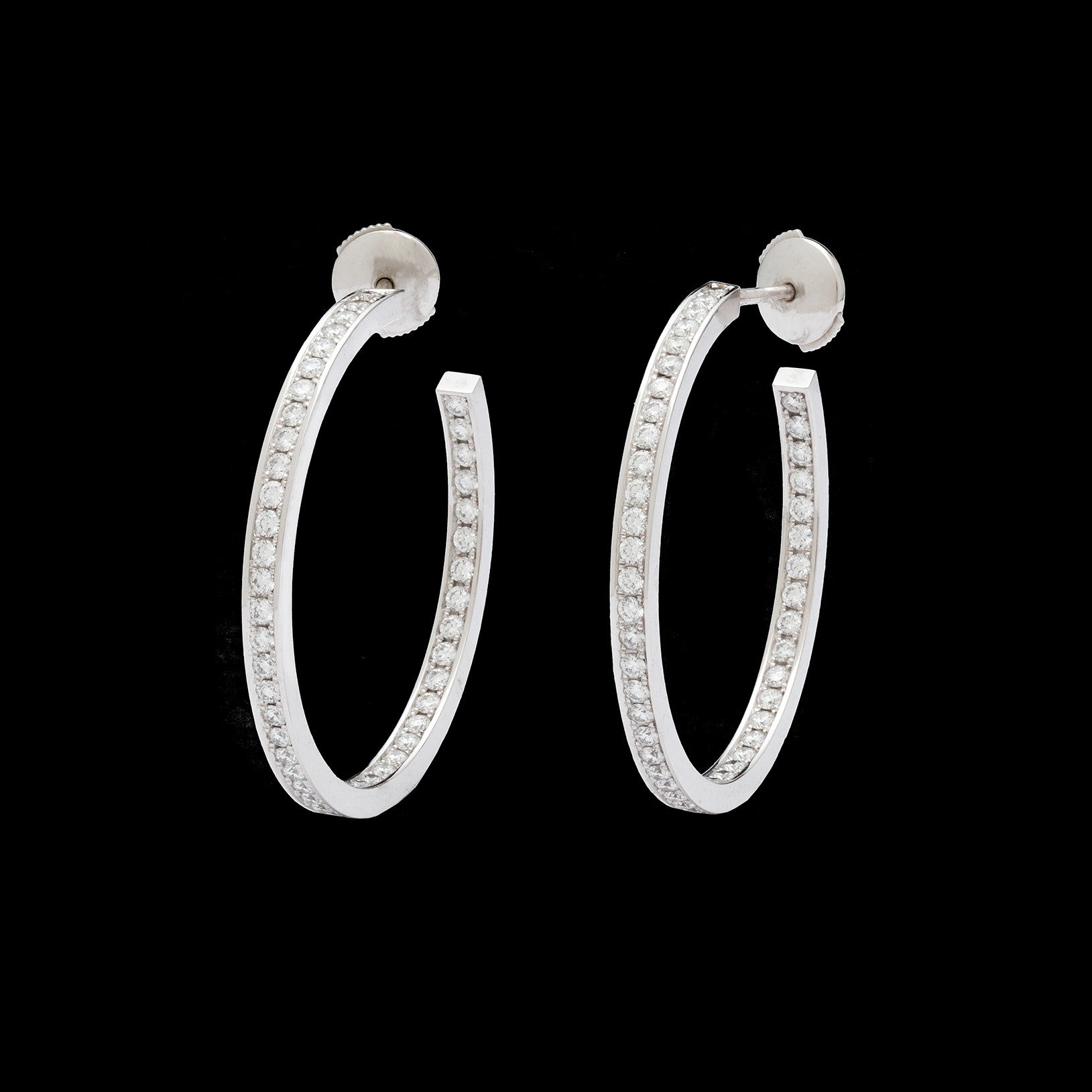 Cartier white gold hoop earrings deals
