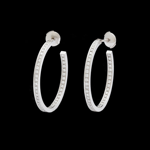 Cartier Inside Out Diamond Gold Hoop Earrings