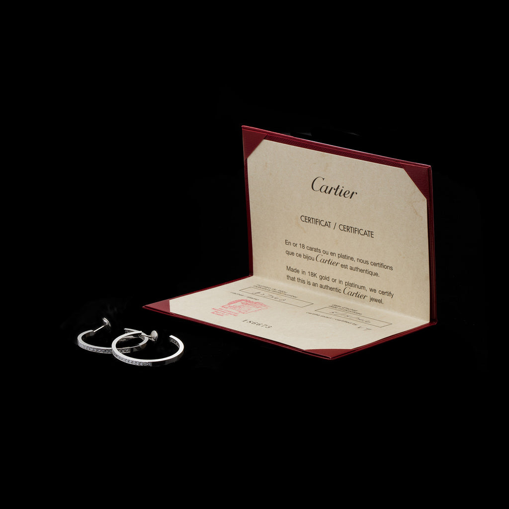 Cartier Inside Out Diamond Gold Hoop Earrings