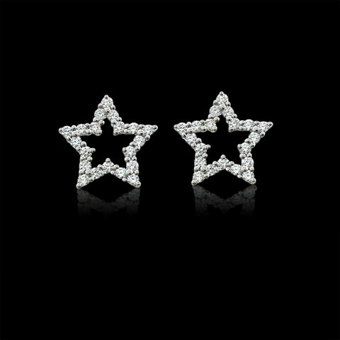 Tiffany & Co. Diamond and Platinum Star Earrings