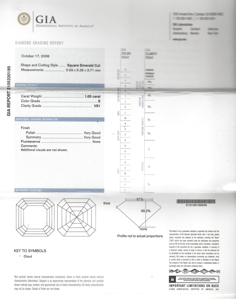 GIA 1.00-ct E/VS1 Asscher Cut Diamond Pendant-Necklace
