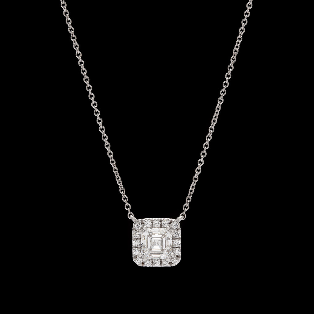 GIA 1.00-ct E/VS1 Asscher Cut Diamond Pendant-Necklace