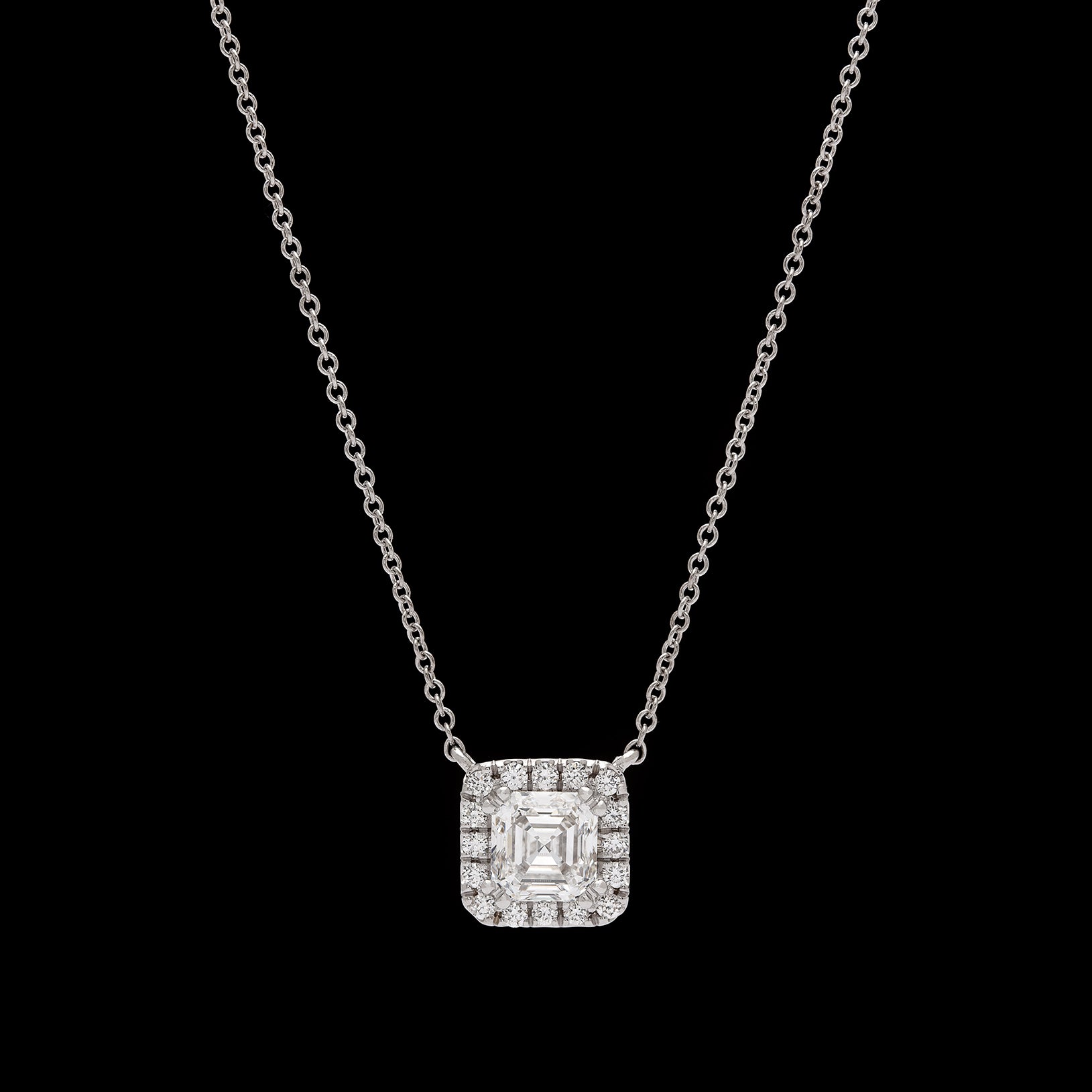 Asscher Cut Diamond Solitaire Pendant - T. Anthony Jewelers