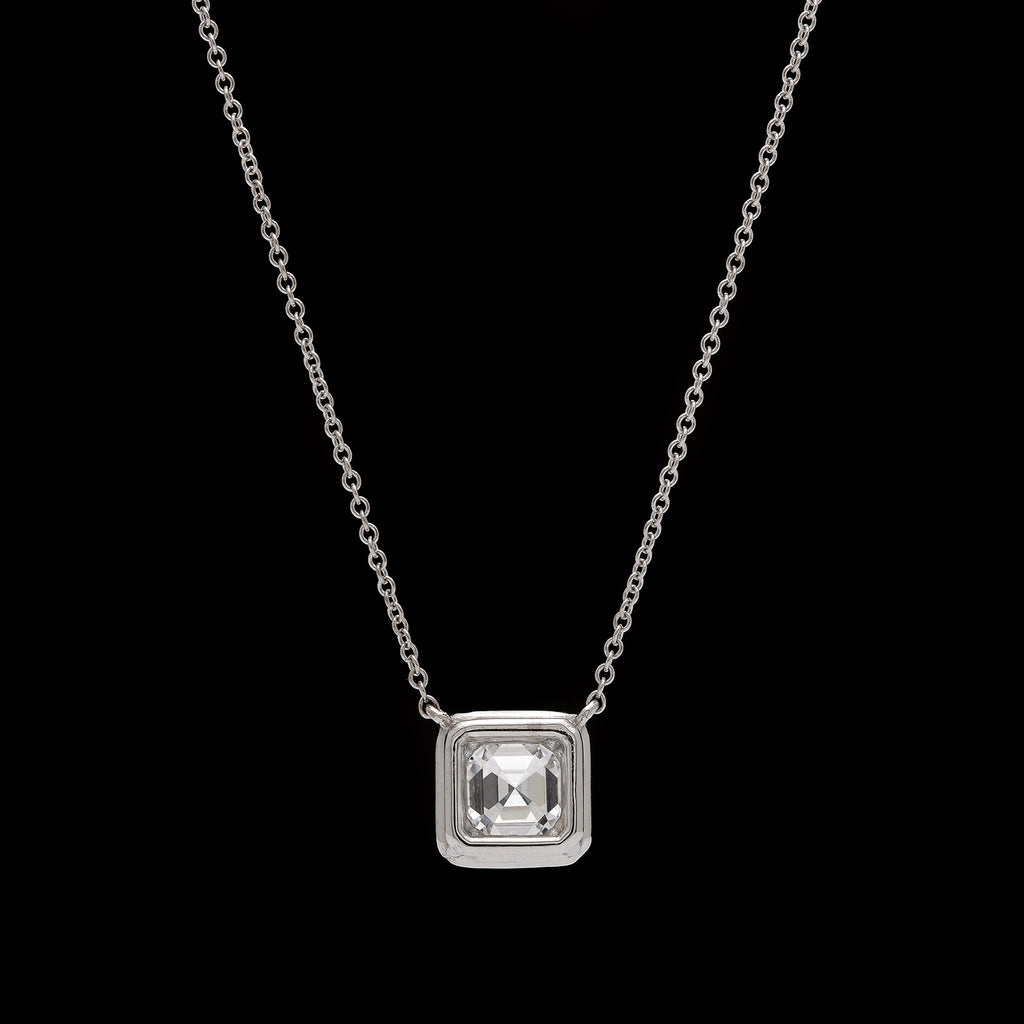 GIA 1.00-ct E/VS1 Asscher Cut Diamond Pendant-Necklace