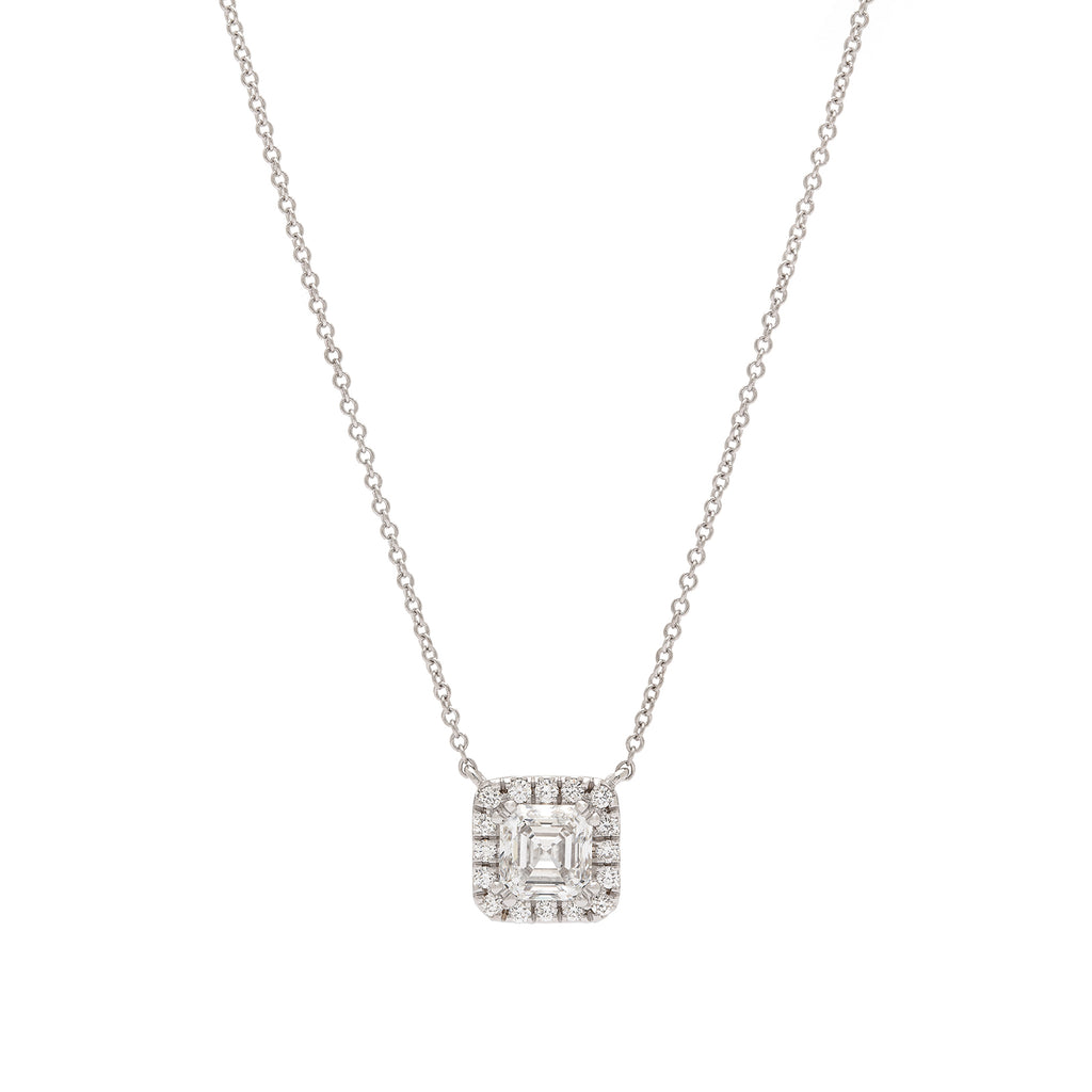 GIA 1.00-ct E/VS1 Asscher Cut Diamond Pendant-Necklace